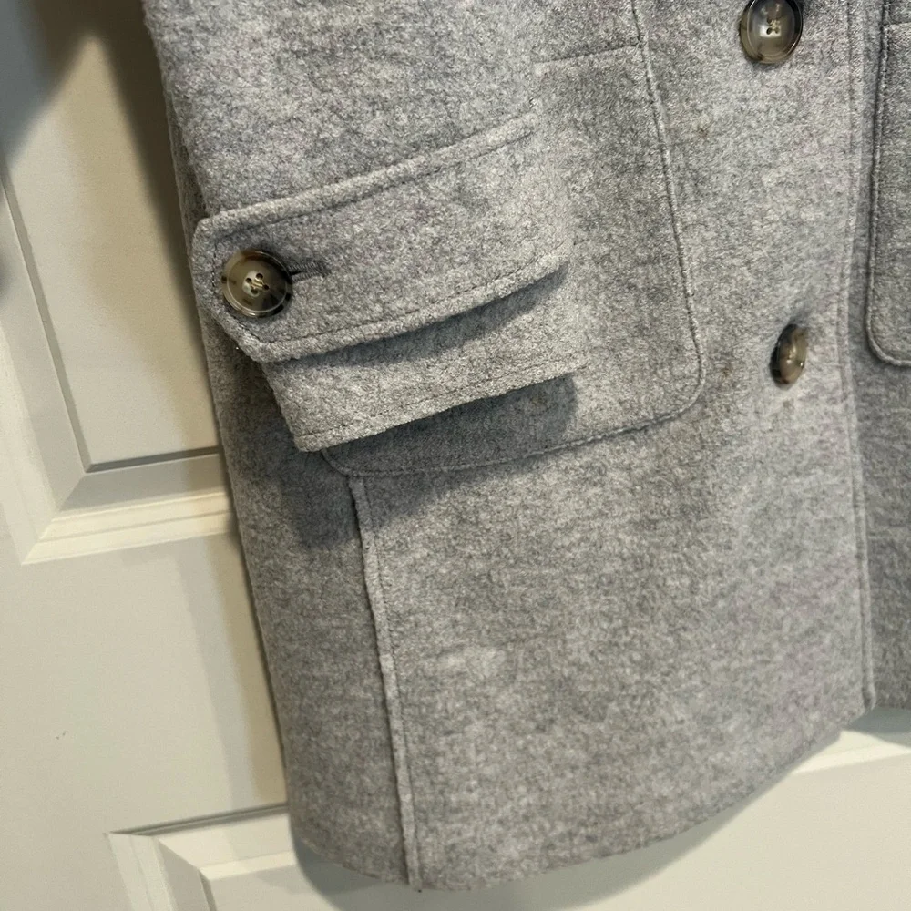 J. Crew Gray Wool-Blend Pea Coat - Picture 7 of 8